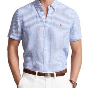 Ralph Lauren Blue and White Striped Casual Shirt